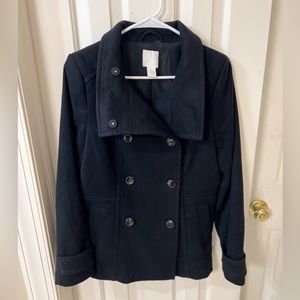 Black pea coat - H&M